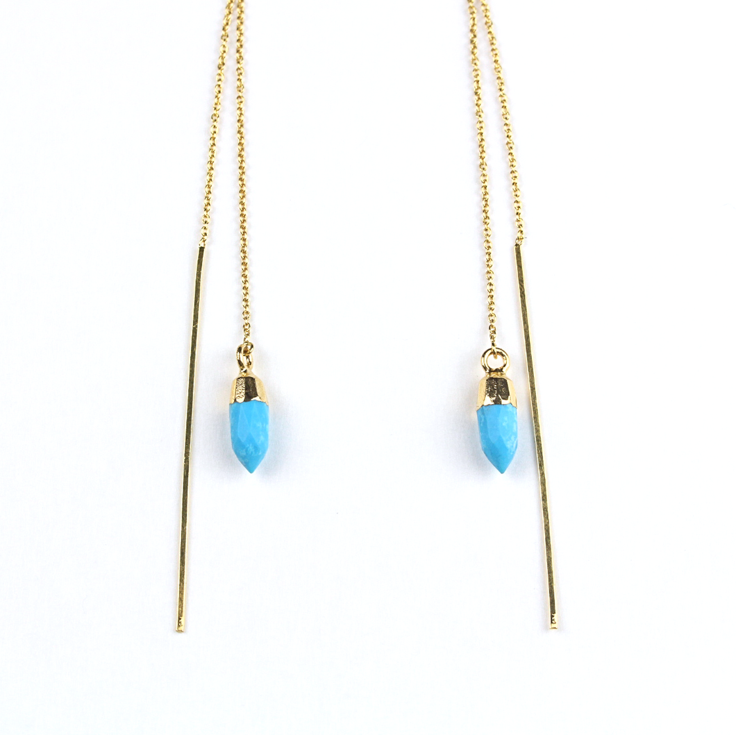 Knox Gold Turquoise Ear Threader