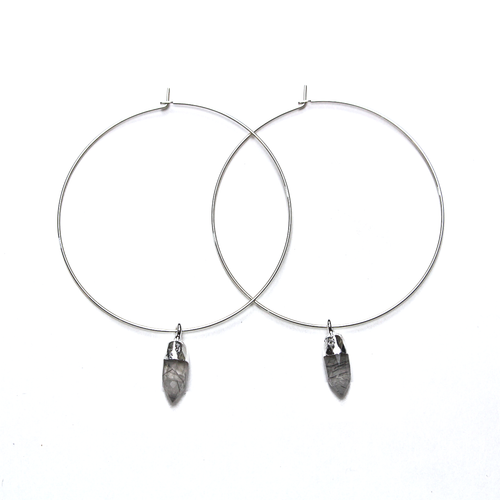 Chloe Silver Quartz Hoops