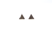 Triangle Druzy Stud Solo Silver