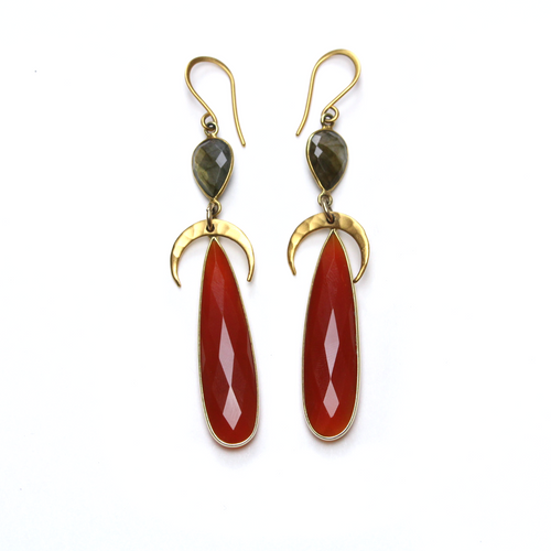 Carnelian Eclipse Earrings