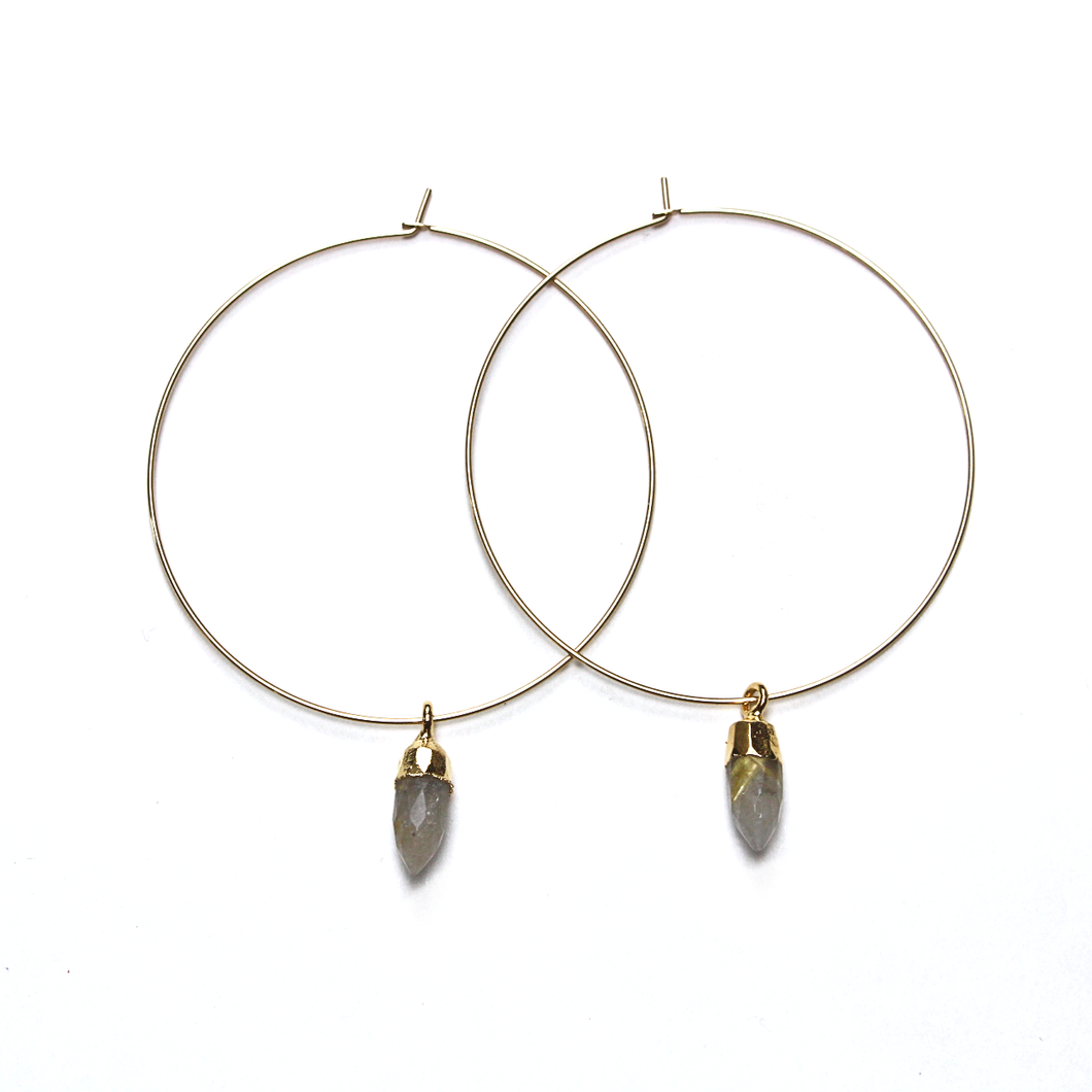 Chloe Gold Quartz Hoops