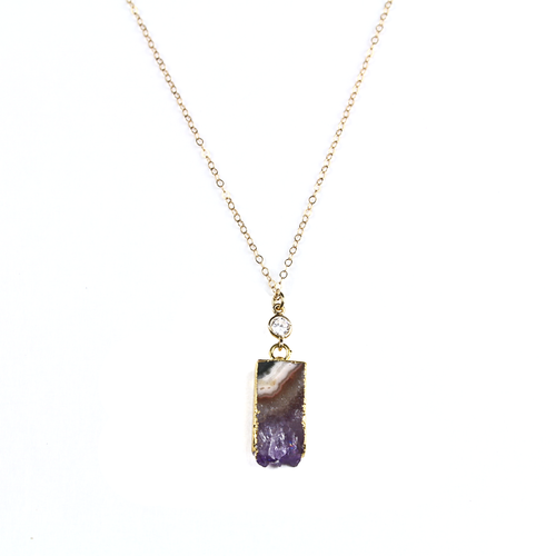 Cleo Amethyst Slice Necklace