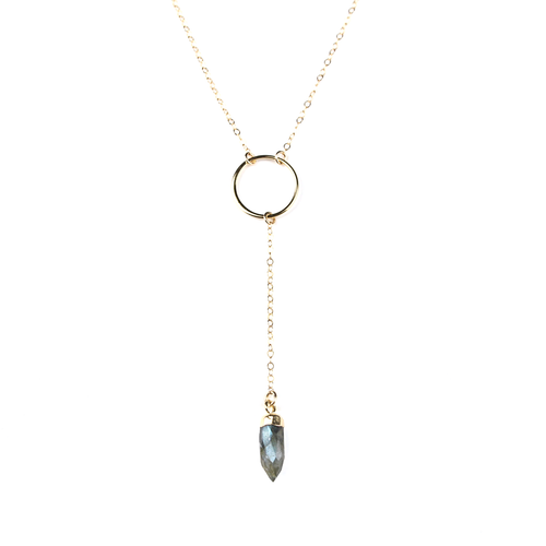 Gia Gold Labradorite Y Necklace