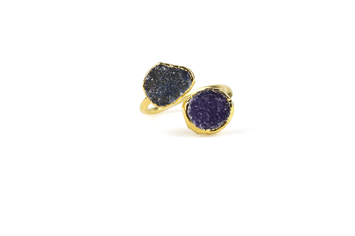 Double Druzy Ring No. 7