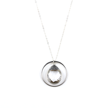 Crystal Silver Quartz Halo Necklace